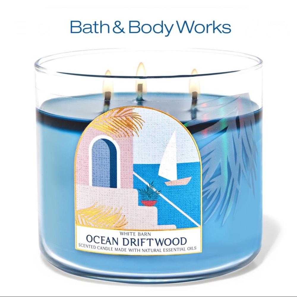 NEW Bath and Body Works 3-Wick Candle Ocean Driftwood